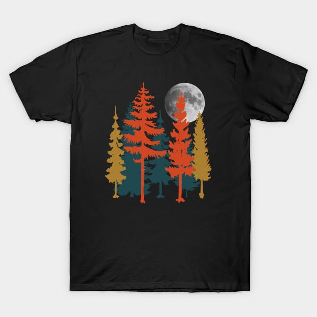 Full moon over trees during night time T-Shirt by PallKris